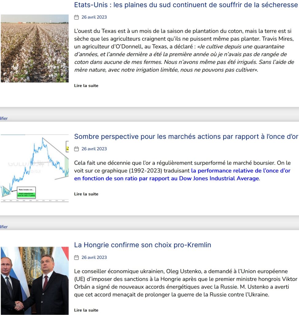 GLADIO VERITATIS – articles du jour
