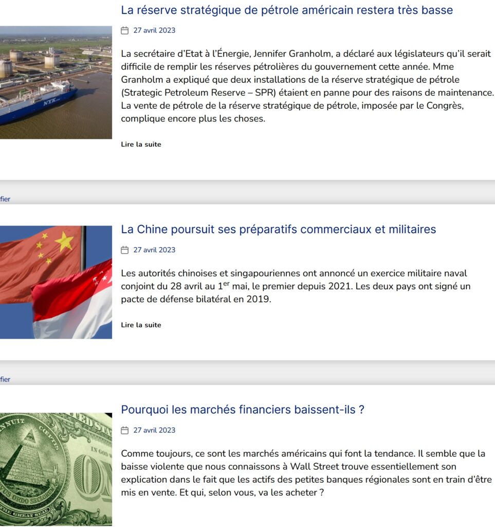 GLADIO VERITATIS – articles du jour