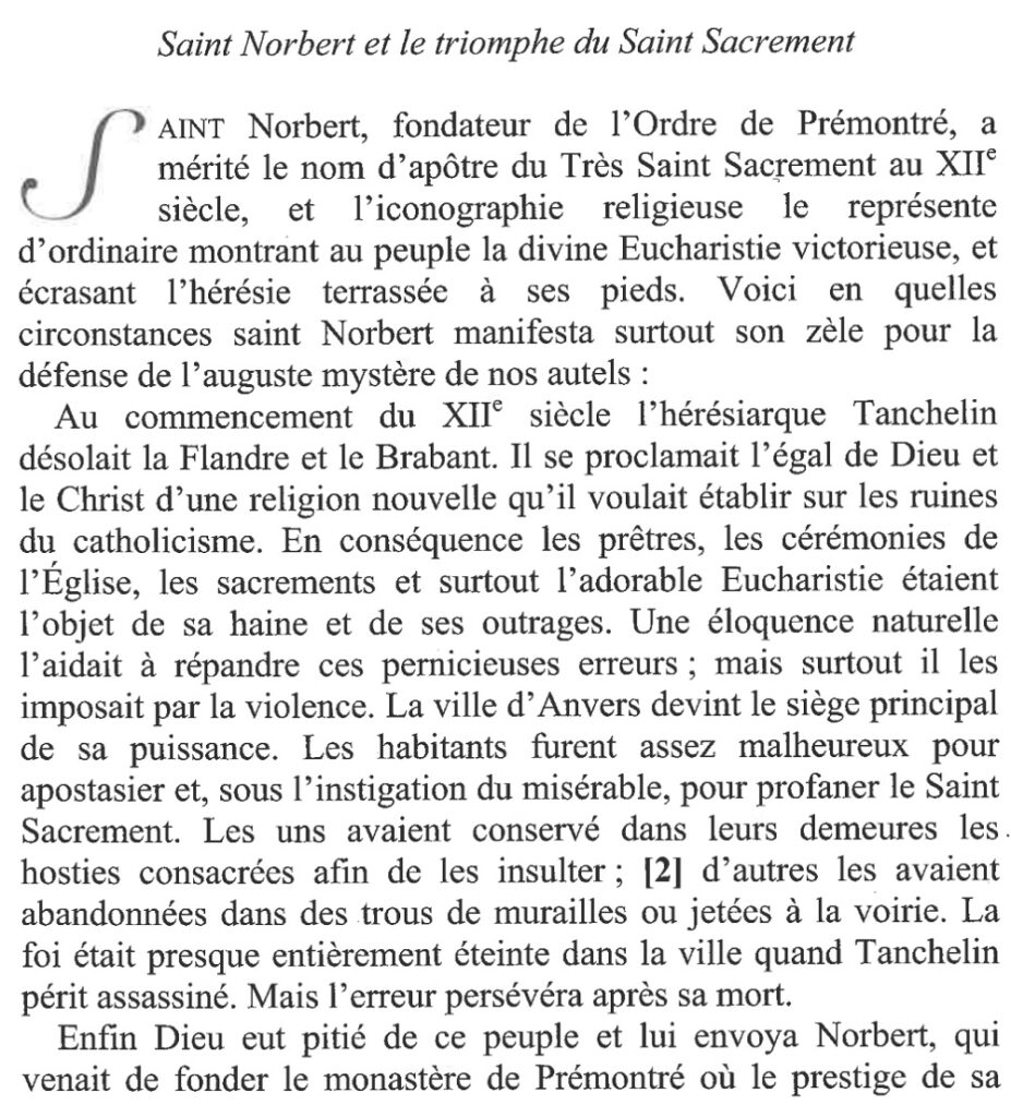 MIRACLE DU SAINT SACREMENT