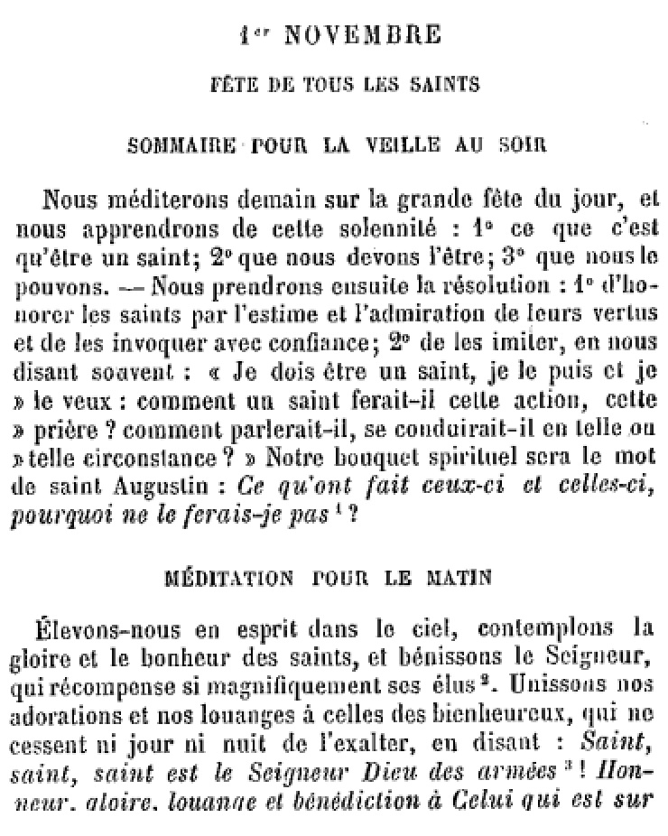 Méditation sur la fête de la TOUSSAINT