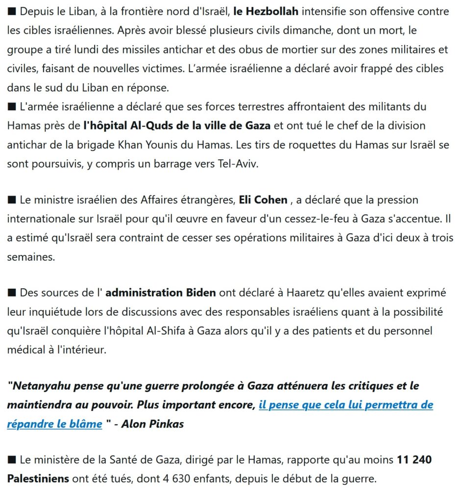 Guerre Proche-Orient – Etats des lieux selon Haaretz