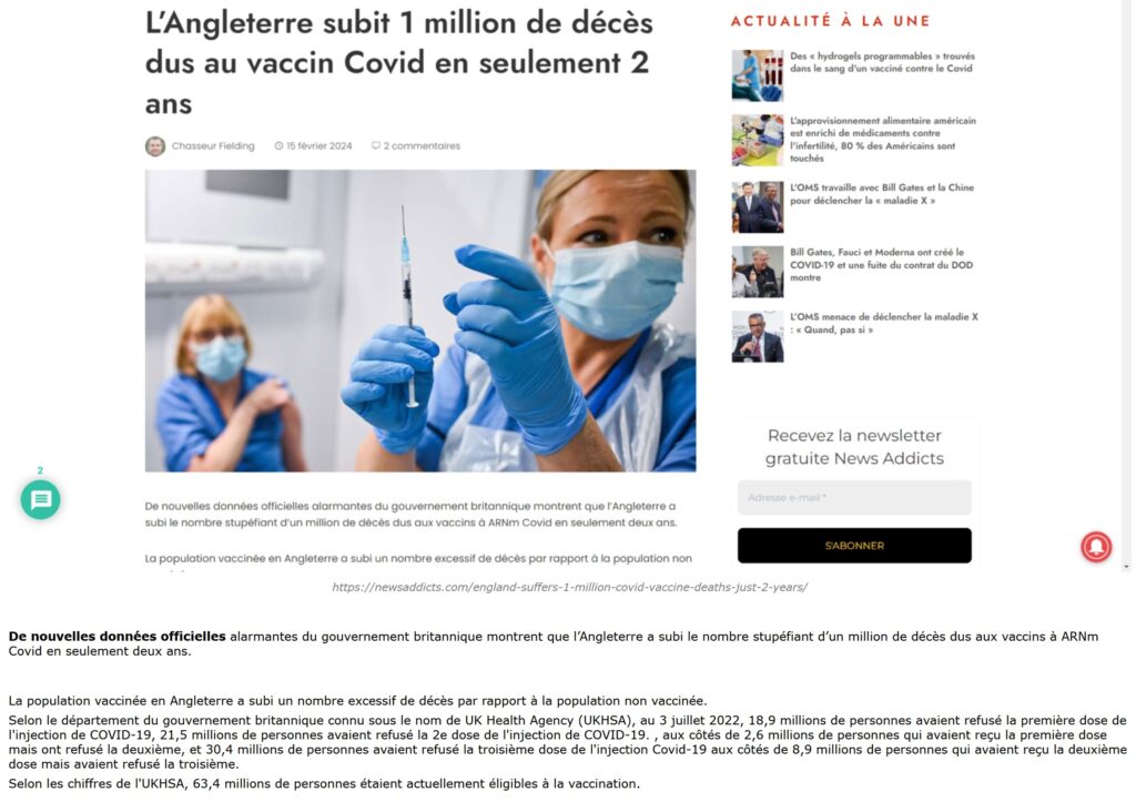Un témoignage intéressant et enfin un point positif venant des Etats-Unis