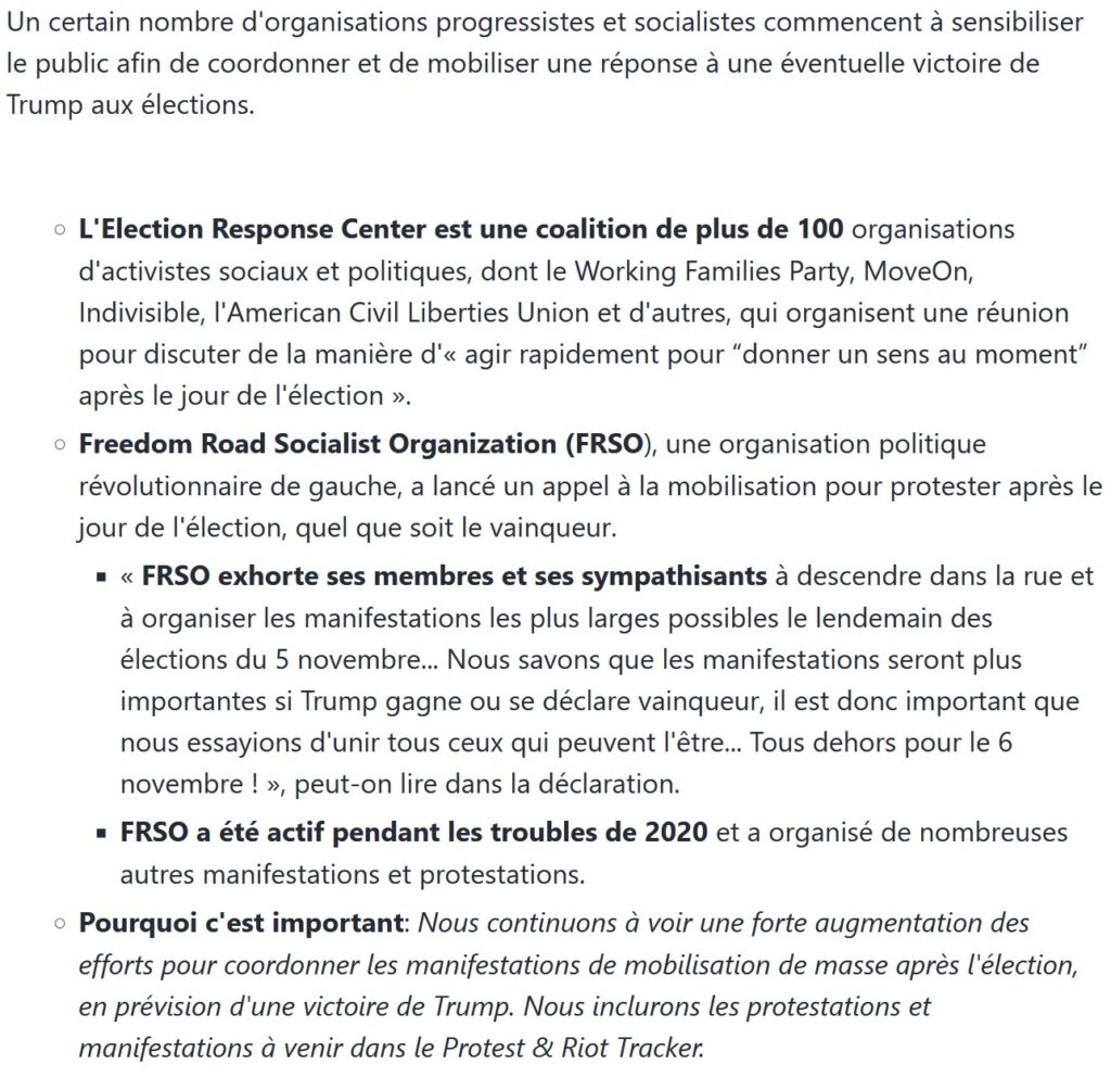 LES ORGANISMES PROGRESSIFS COORDONNENT LA RÉPONSE APRÈS L’ÉLECTION