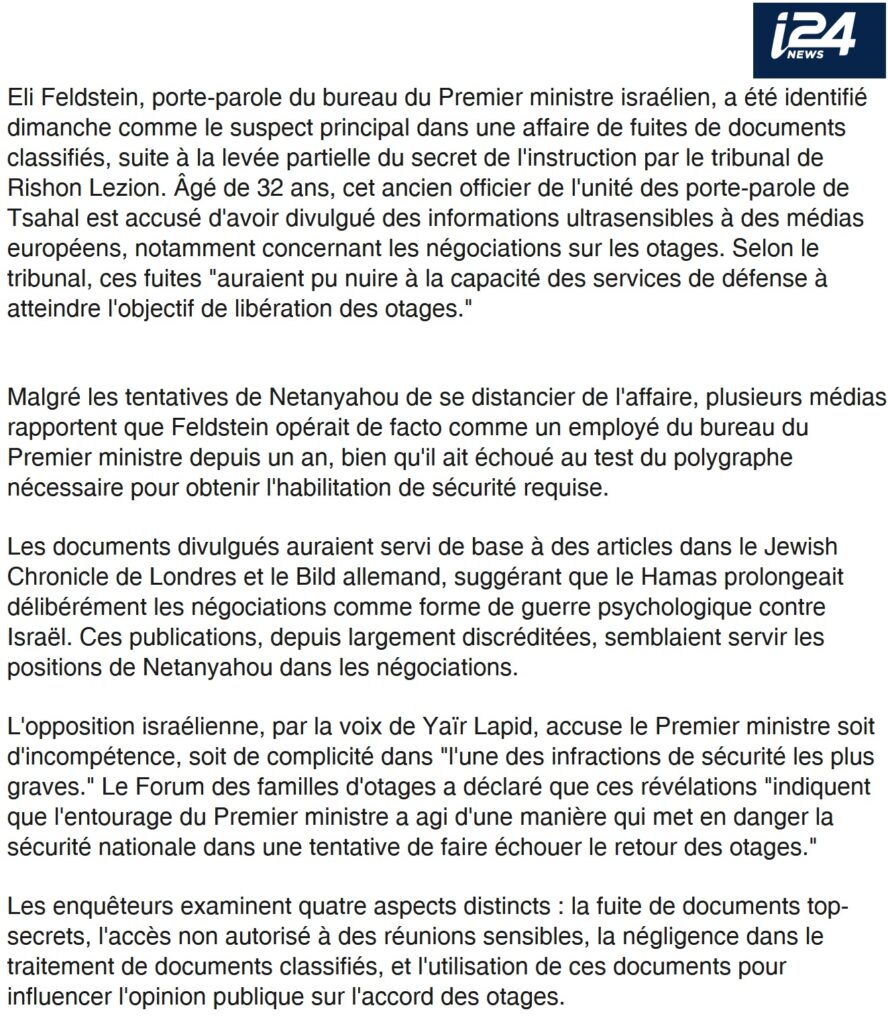 Netanyahou est en bien mauvaise position