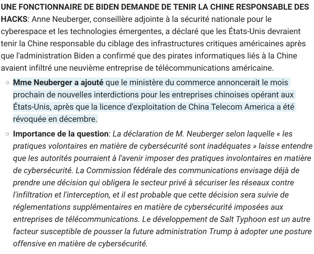 Cybersécurité : tension Etats-Unis / Chine