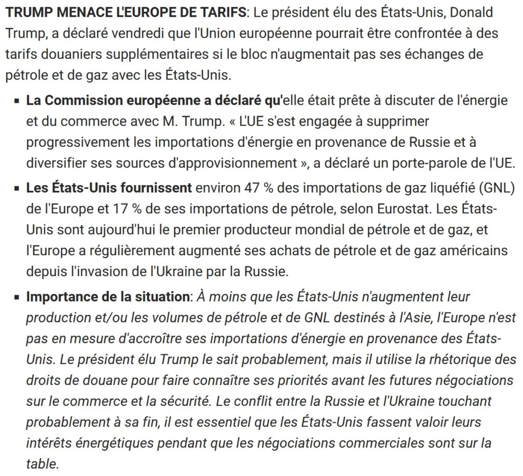 Donald Trump menace l’Europe : il faudra rester soumis sous peine de sanctions…