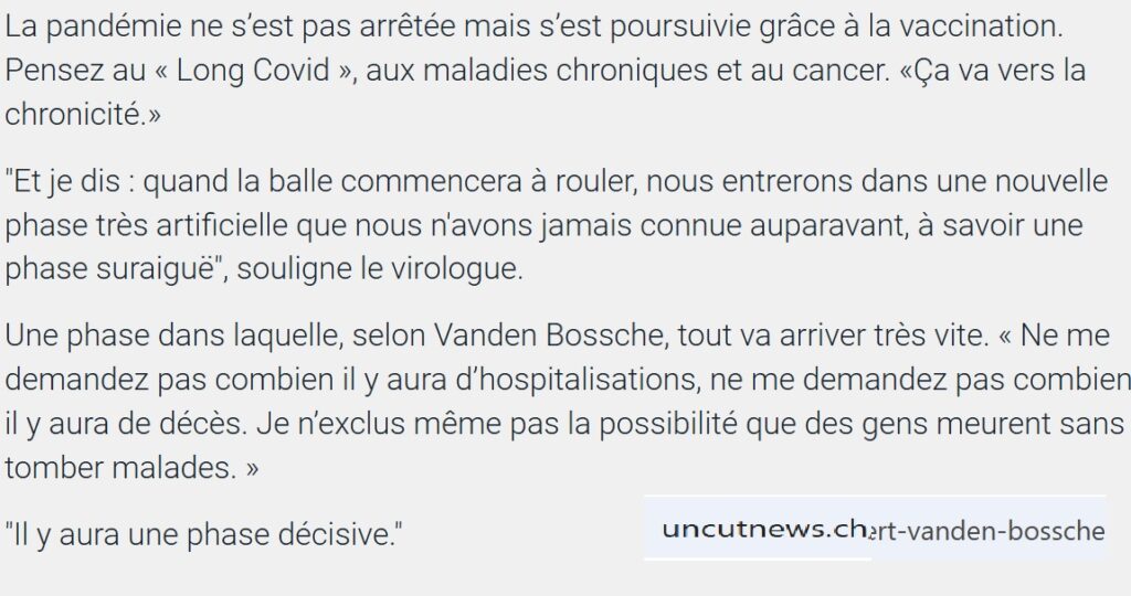 Avertissement de Geert Vanden Bossche