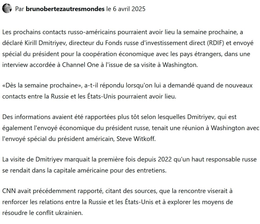 Rapprochement Washington / Kremlin 
