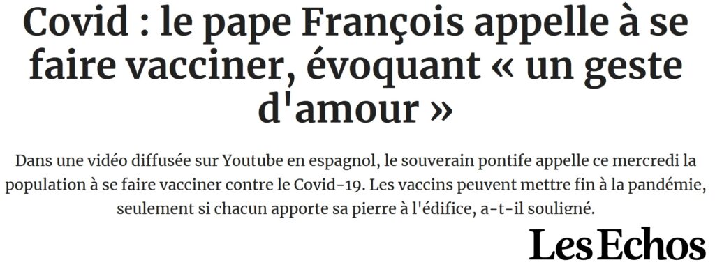 Le pontife de la nouvelle Eglise conciliaire a aussi été un agent exterminateur au service du plan eugéniste de Big Pharma