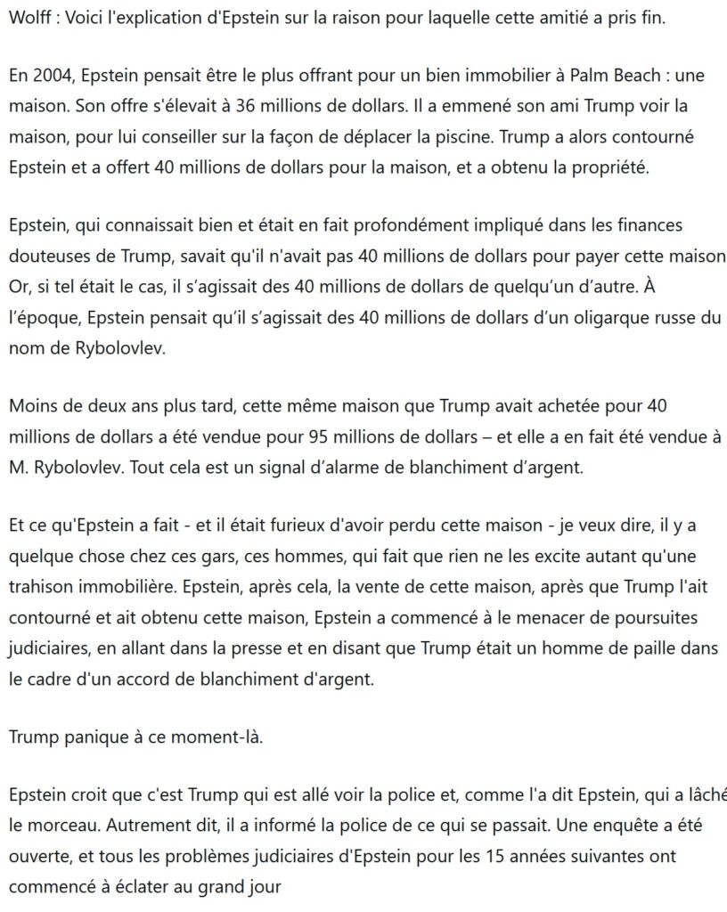 Le biographe de Trump explique pourquoi Epstein a rompu leur amitié