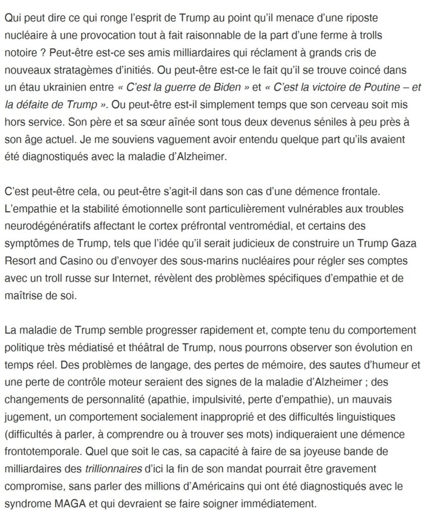 Donald Trump a-t-il toute sa tête ?