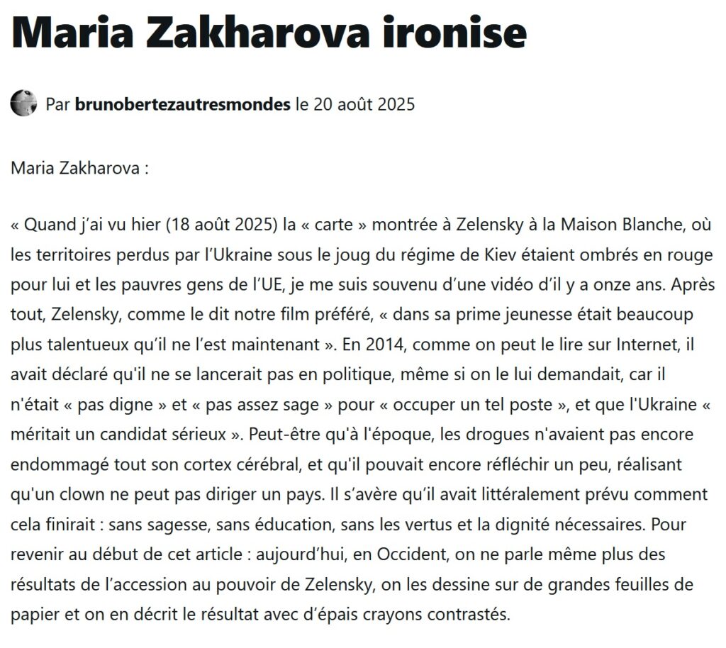 Zelensky : un piètre guignol