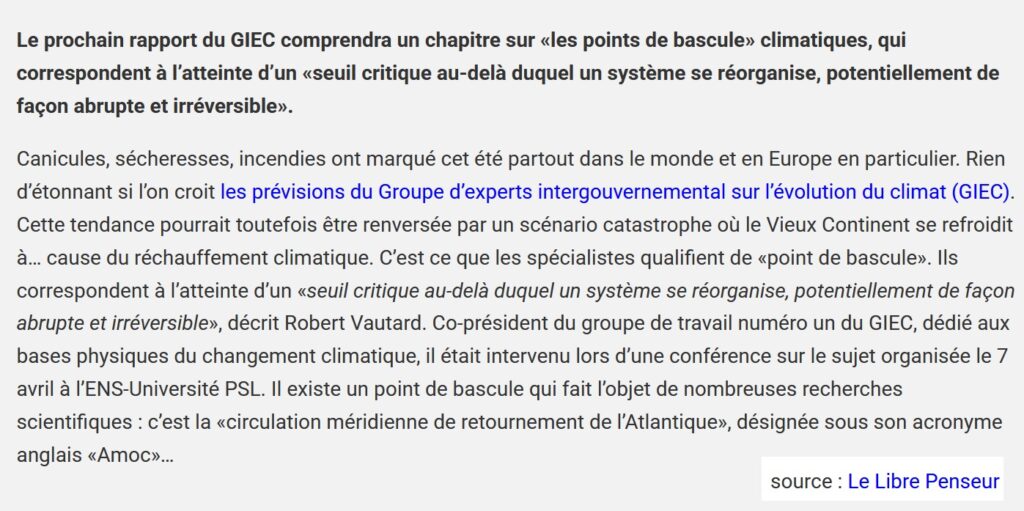 L’arnaque du réchauffement climatique ne se remettra pas de la réalité de demain